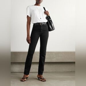 TOTEME Faded Black High-Rise Classic Straight Leg Slim Fit Jeans - Size 30